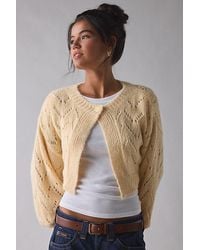Kimchi Blue - Pointelle Knit Tie-Back Cropped Shrug Cardigan - Lyst