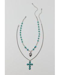 Urban Outfitters - Beaded Cross Layering Necklace Set - Lyst