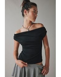 Urban Outfitters - Uo Fia Mesh Off-The-Shoulder Crop Top - Lyst