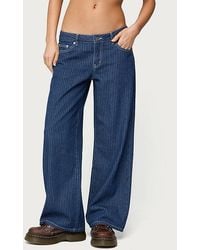 Edikted - Pinstripe Low Rise Baggy Jean - Lyst