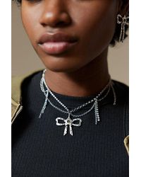 Urban Outfitters - Josie Textured Bow Necklace - Lyst