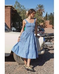Kimchi Blue - Marlowe Stripe Shirred Midi Dress - Lyst