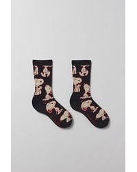 Urban Outfitters - Peanuts Snoopy All Over Print Crew Sock - Lyst