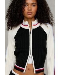 BDG - Ruby Ribbed Knit Mockneck Zip-Up Cardigan - Lyst