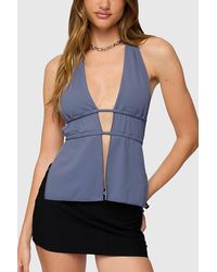 Edikted - Nikole Split Front Backless Halter Top - Lyst