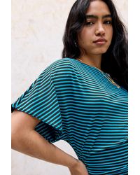 Silence + Noise - Silence + Noise Sasha Slash Neck Ruched Waist T-shirt - Lyst