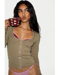 Out From Under - Picot Trim Pointelle Top - Lyst