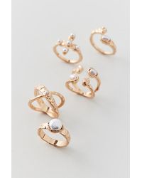 Urban Outfitters - Delicate Pearl Ring Set - Lyst