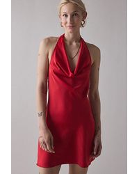Urban Outfitters - Uo Alana Cowl Halter Slip Mini Dress - Lyst