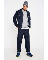 Lee Jeans Indigo Pinstripe Carpenter Trousers - Blue