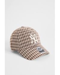'47 - Uo Exclusive Brown Check Ny Yankees Clean Up Cap - Lyst