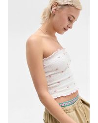 Kimchi Blue - Amelia Rose Shirred Bandeau Top - Lyst