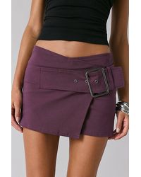 Kimchi Blue - Girls Night Low-Rise Belted Wrap Micro Mini Skort - Lyst
