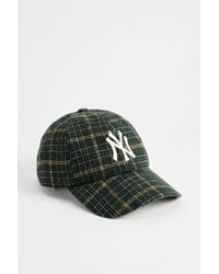 '47 - Uo Exclusive Green Check Ny Yankees Clean Up Cap - Lyst