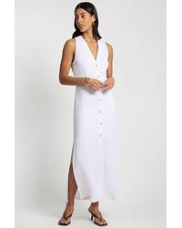 Onia - Textured Linen Sweater Scoop Maxi Dress - Lyst