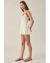 BDG - Sunny Polka Dot Smocked Ruffle Romper - Lyst