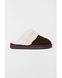 Minnetonka - Chesney Faux Fur Suede Scuff Slippers - Lyst