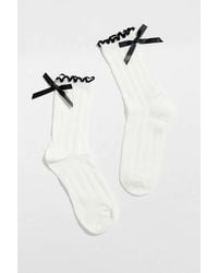 Out From Under - Lettuce-edge Bow Socks - Lyst