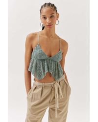 Urban Outfitters Uo Tabatha Lace Babydoll Cami - Green