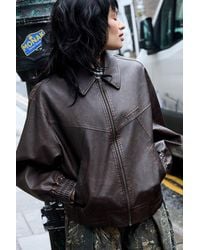 BDG - Fern Faux Leather Bomber Jacket - Lyst
