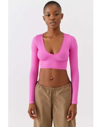 Josie Ribbed V-Neck Vest, Blue, Urban Outfitters