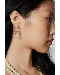 Urban Outfitters - Bow Charm Hoop Earring - Lyst