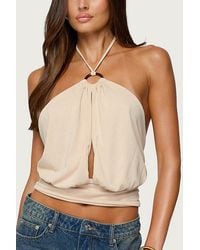 Edikted - Khalia Backless Cut Out Halter Top - Lyst