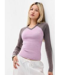 iets frans... - High V-neck Long Sleeve T-shirt - Lyst