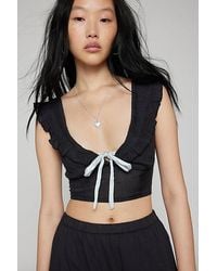 Kimchi Blue - Kimchi Blossom Collared Cropped Top - Lyst