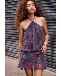 Silence + Noise - Silence + Noise Livvy Hotfix Halter Romper - Lyst