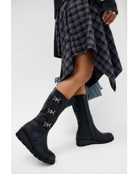 Urban Outfitters - Uo Black Milan Wedged Boots - Lyst