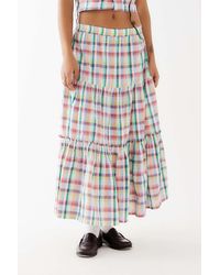 Damson Madder - Picnic Check Thea Midi Skirt Uk 6 At Urban Outfitters - Lyst