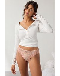 Out From Under - Angel Mesh Lace Trim Thong - Lyst