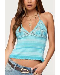 Edikted - Suanne Crochet & Knit Stripey Halter Top - Lyst