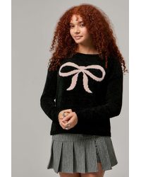 Daisy Street - Chenille Bow Knit Jumper - Lyst