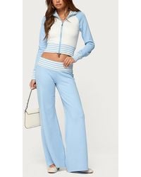 Edikted - Clarisse Stripey Flared Knit Pants - Lyst