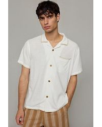 Rhythm - Linen-Blend Whip Stitch Short Sleeve Shir Top - Lyst