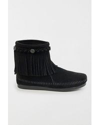 Minnetonka - Suede Fringe High Top Boot - Lyst
