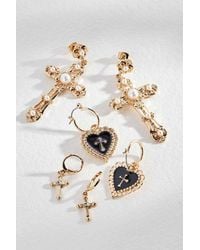 Silence + Noise - Silence + Noise Cross Heart Earrings 3-pack - Lyst