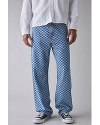 BDG - Checkerboard Pattern Baggy Skate Fit Denim Jean - Lyst