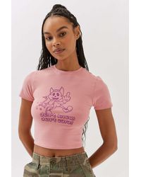 Urban Outfitters Uo Don't Care Shrunken Tee - Pink