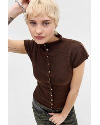 Urban Outfitters - Uo Funnel Short Sleeve Cardigan - Lyst