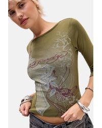 Ed Hardy - Uo Exclusive Cross 3/4 Sleeve Tee - Lyst