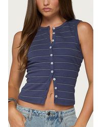 Edikted - Brynne Striped Button Up Top - Lyst