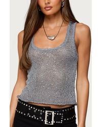 Edikted - Eleora Sequin Knit Tank Top - Lyst