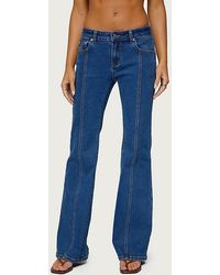 Edikted - Starrie Panel Stitch Low Rise Jeans - Lyst