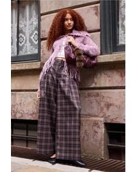 Urban Outfitters - Uo Noa Check Cocoon Trousers Xs At - Lyst