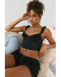 Out From Under - Florence Ruffle Mesh Corset Top - Lyst