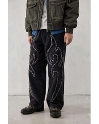 Ed Hardy - Uo Exclusive Black Washed Applique Jeans - Lyst