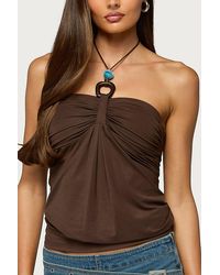Edikted - Itzel Ring Gathered Halter Top - Lyst